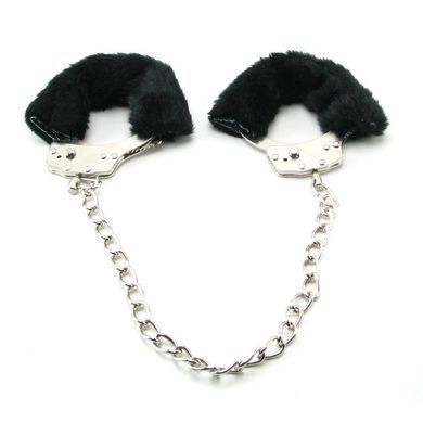 Металеві поножи Furry Leg Cuffs Black купити в sex shop Sexy