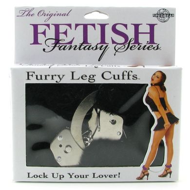 Металеві поножи Furry Leg Cuffs Black купити в sex shop Sexy