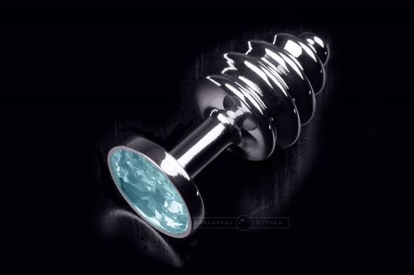 Вита металева пробка з кристалом Small Silver Water Blue купити в sex shop Sexy