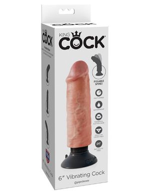 Реалістичний вібратор King Cock 6 Vibrating Cock Flesh купити в sex shop Sexy
