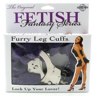 Металеві поножи Furry Leg Cuffs Purple купити в sex shop Sexy