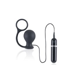 Анальная вибро-пробка с кольцом 3.5 Silicone Round Butt Plug купить в sex shop Sexy