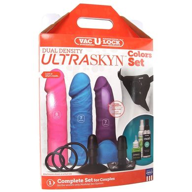 Набір страпонів Vac-U-Lock Dual Density Ultraskyn Colors Set купити в sex shop Sexy