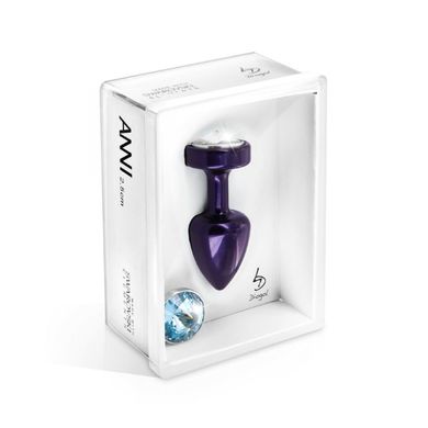 Анальна пробка зі змінними стразами Diogol Anni Magnet Purple Кристал / Аквамарин 2,5 см. купити в sex shop Sexy