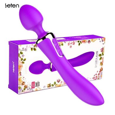 Двосторонній вибромассажер Leten AV Heat Purple з підігрівом купити в sex shop Sexy