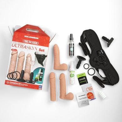 Набір страпонів Vac-U-Lock Dual Density Ultraskyn Set купити в sex shop Sexy